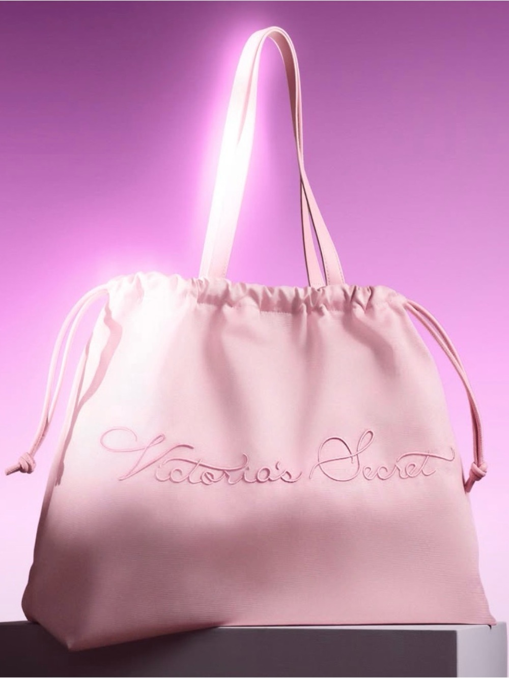 NWT VICTORIAS SECRET Cinched Satin Tote Bag NEW